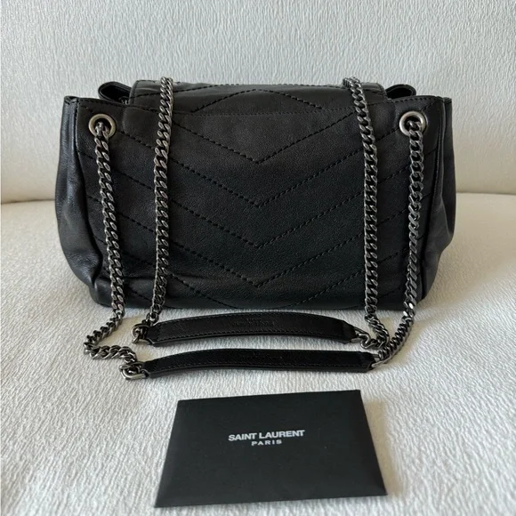 YSL Saint Laurent Nolita Black Grainskin Leather Handbag - Picture 11 of 16